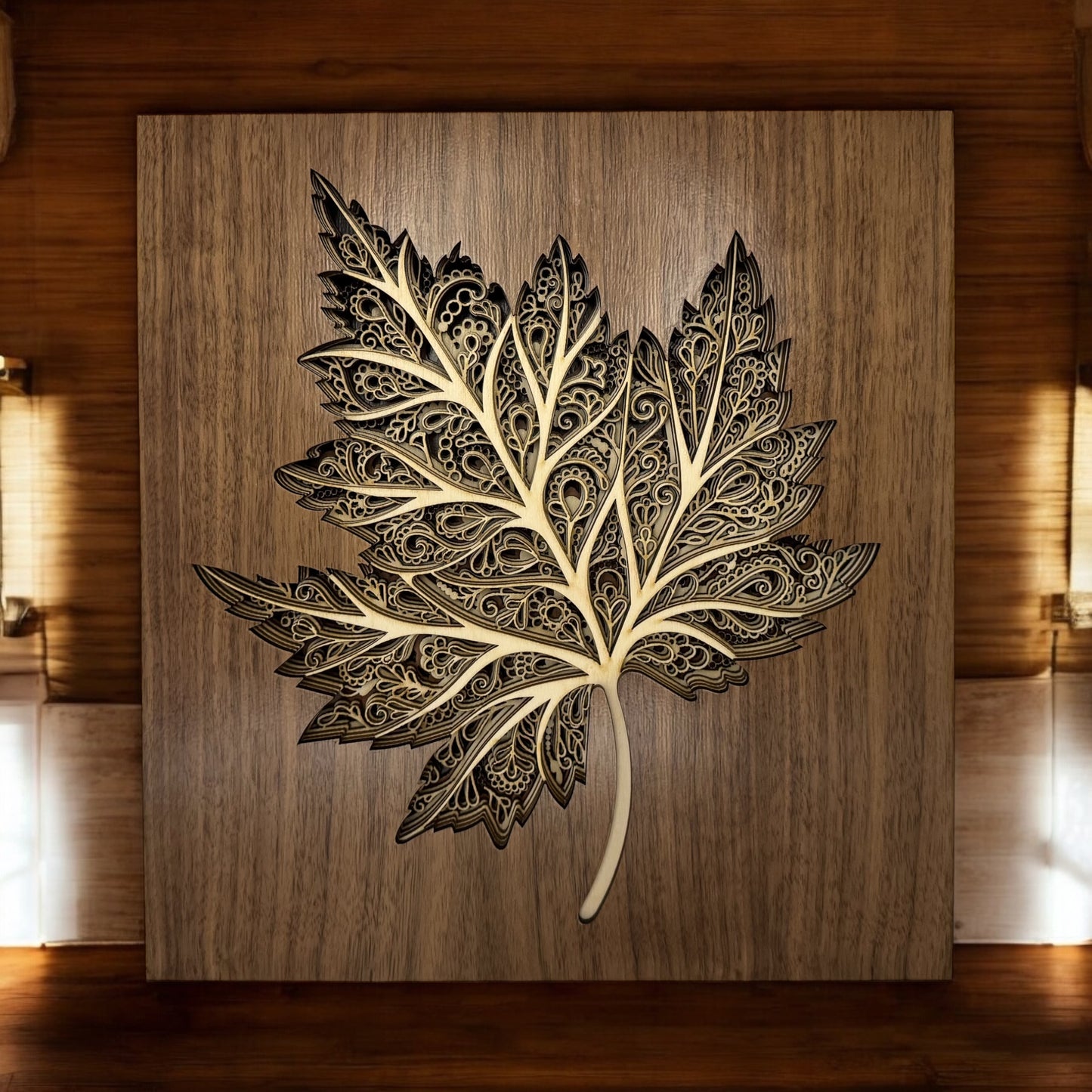 Wooden 3D Leaf