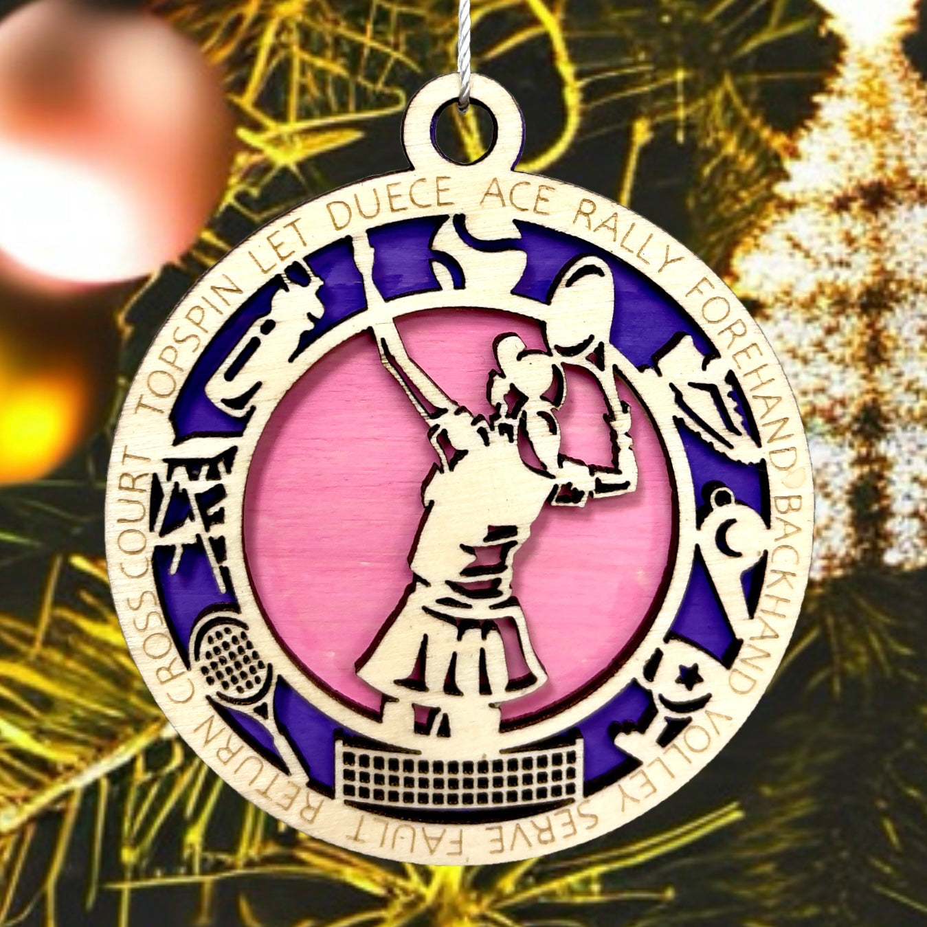 Women's Tennis Ornament with Terms