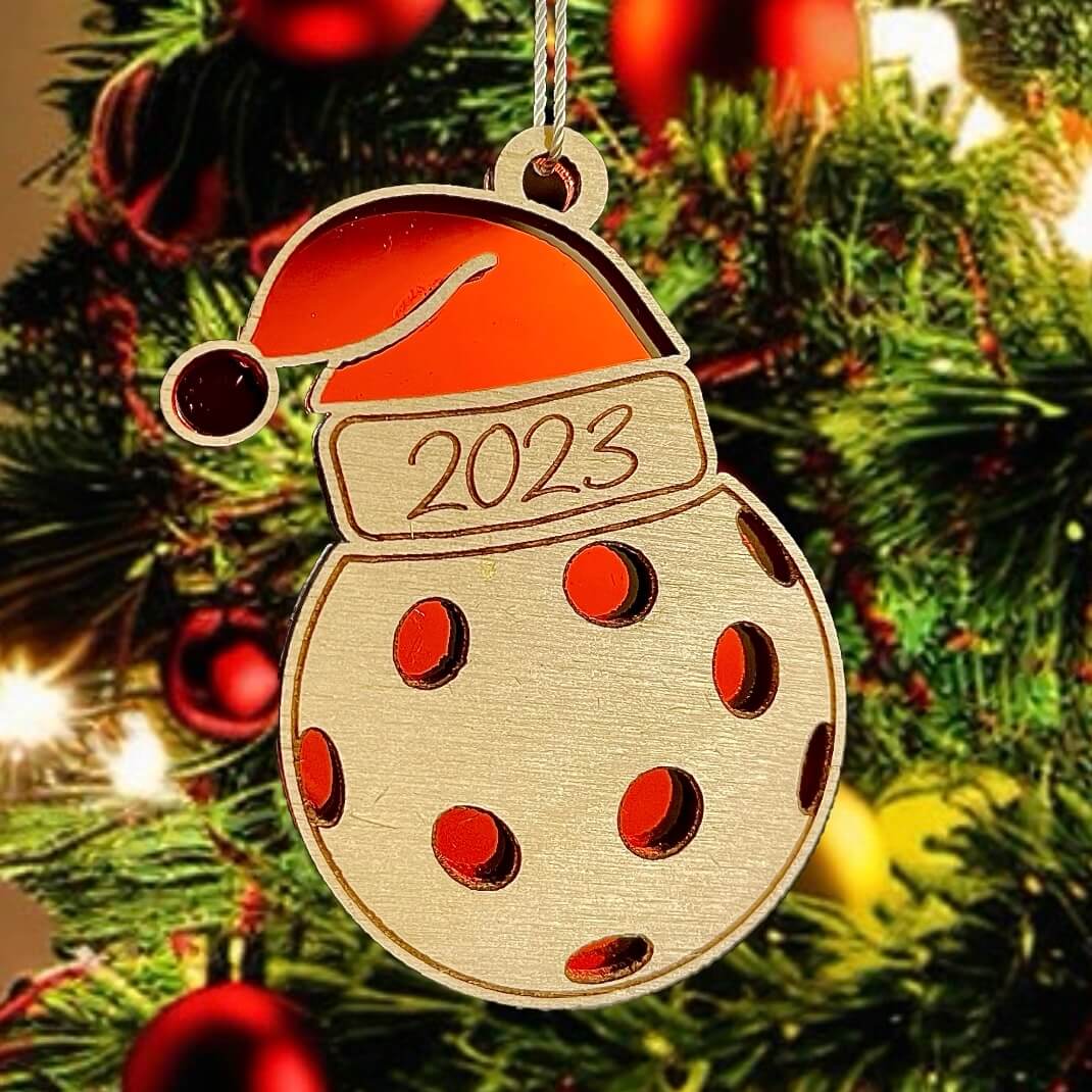 Pickleball Christmas Ornament with Year