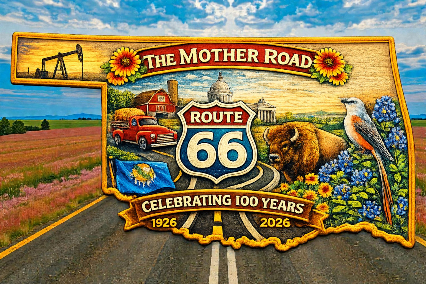 Route 66 - 100 Year Anniversary Hat Patch