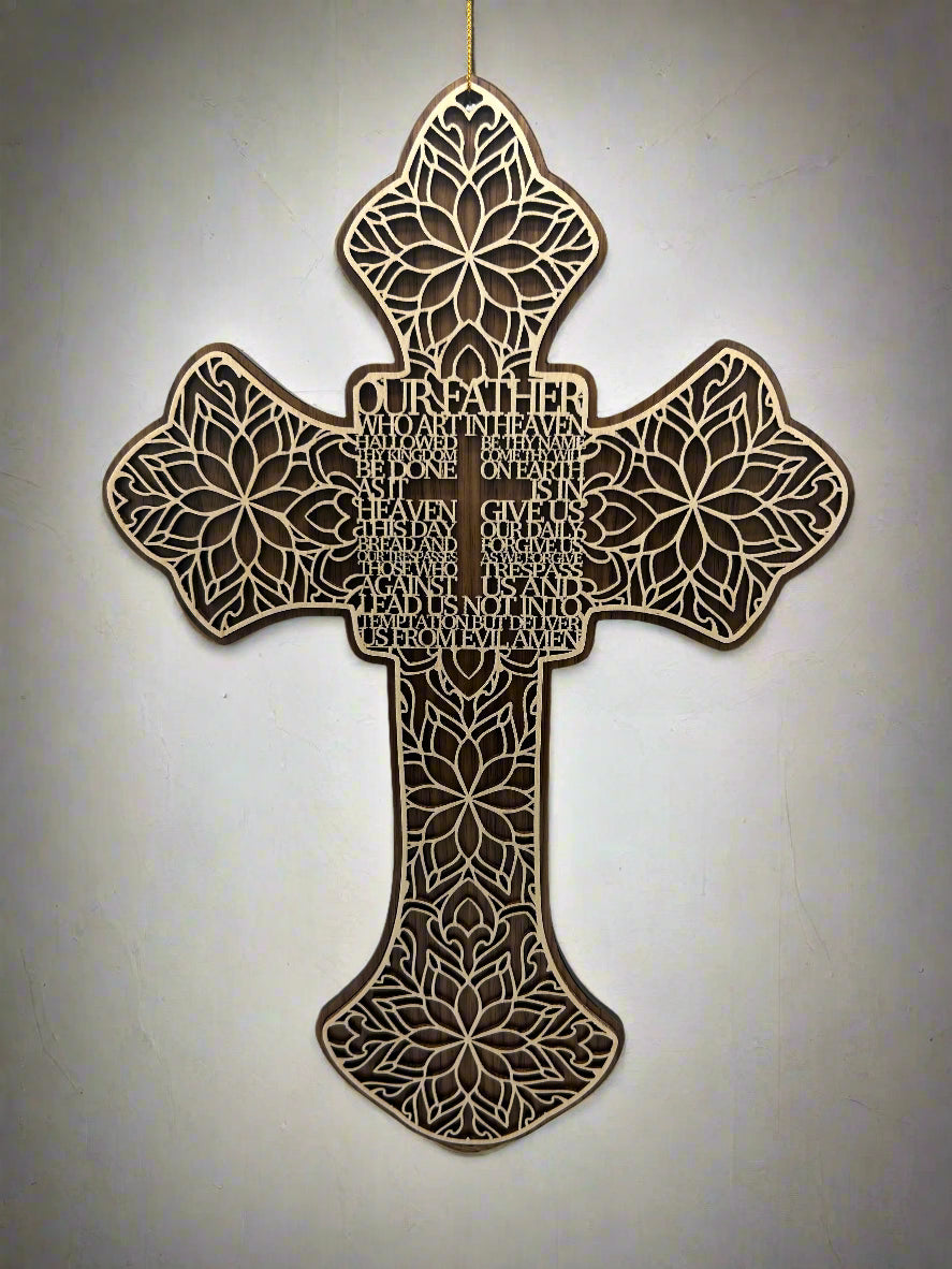 Lord's Prayer Hanging Cross