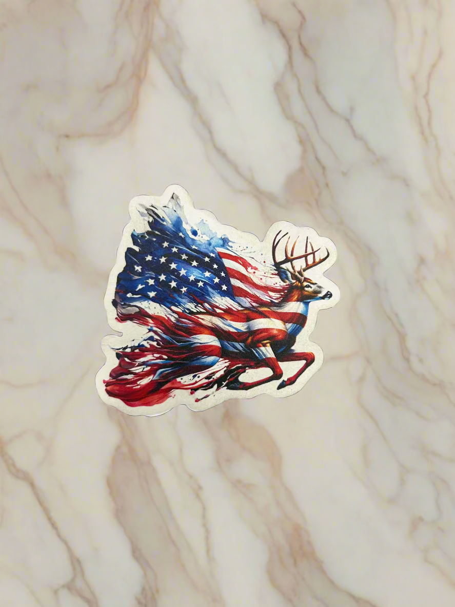Patriotic Running Buck Patch