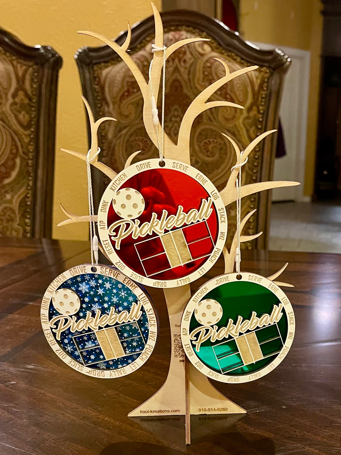Pickleball Terms Christmas Ornament