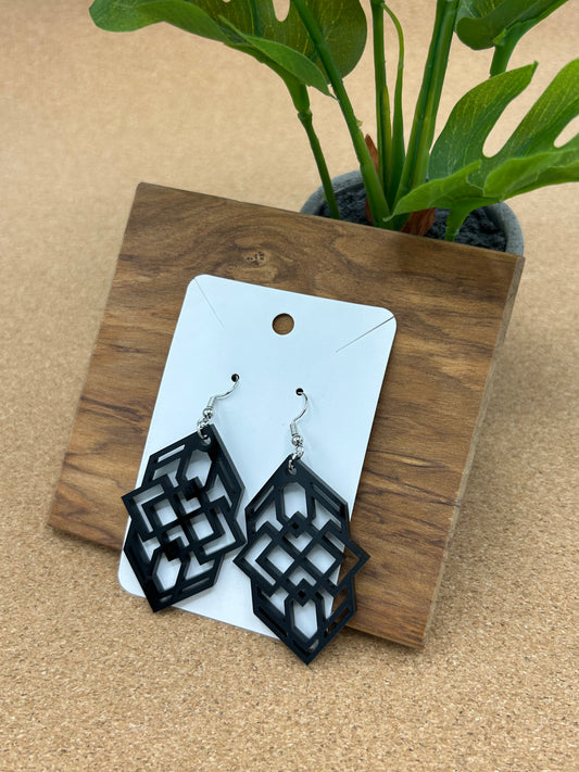 Hexagonal Tribal Earrings
