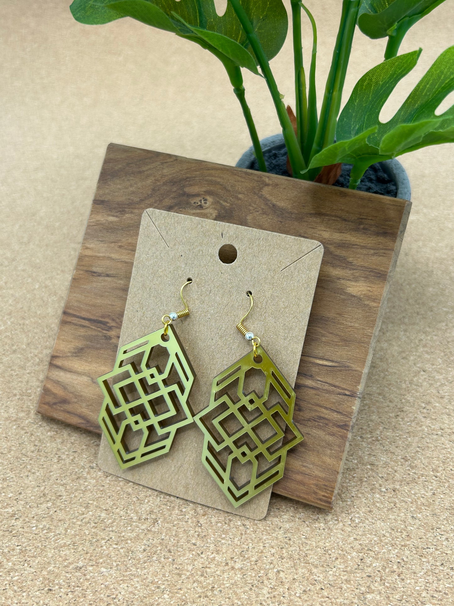 Hexagonal Tribal Earrings