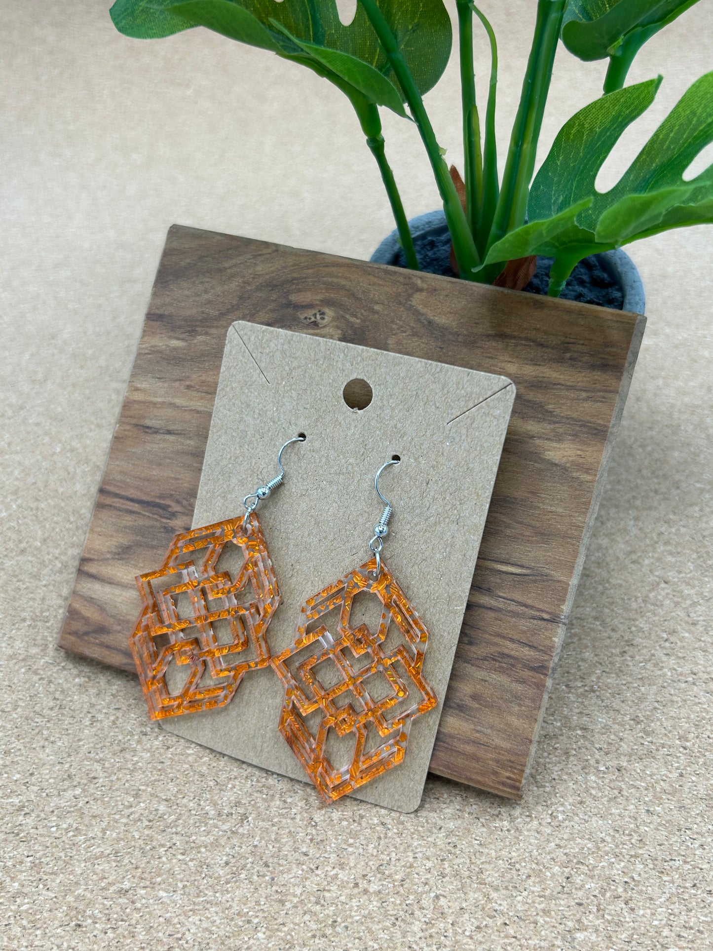 Hexagonal Tribal Earrings