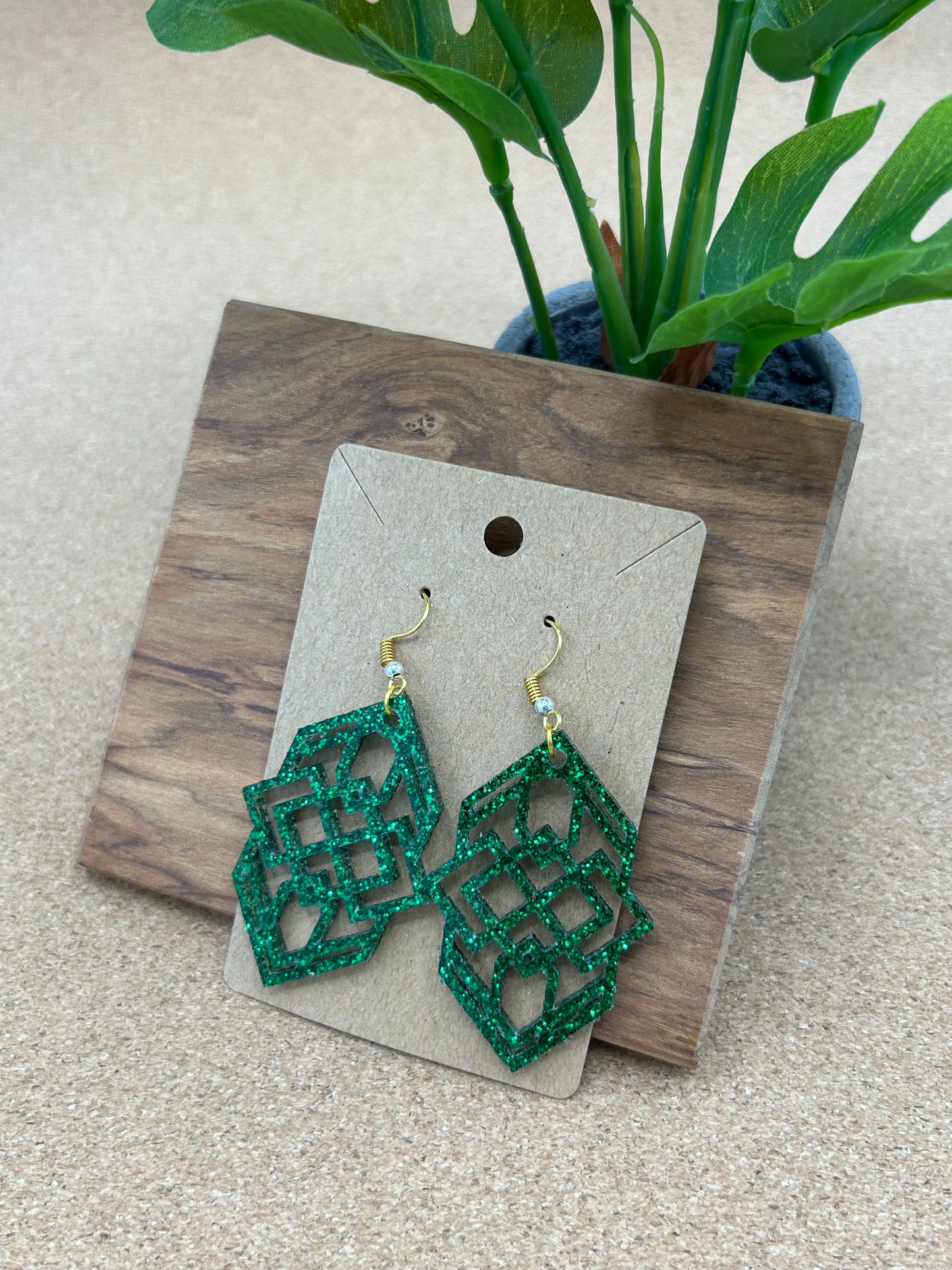 Hexagonal Tribal Earrings