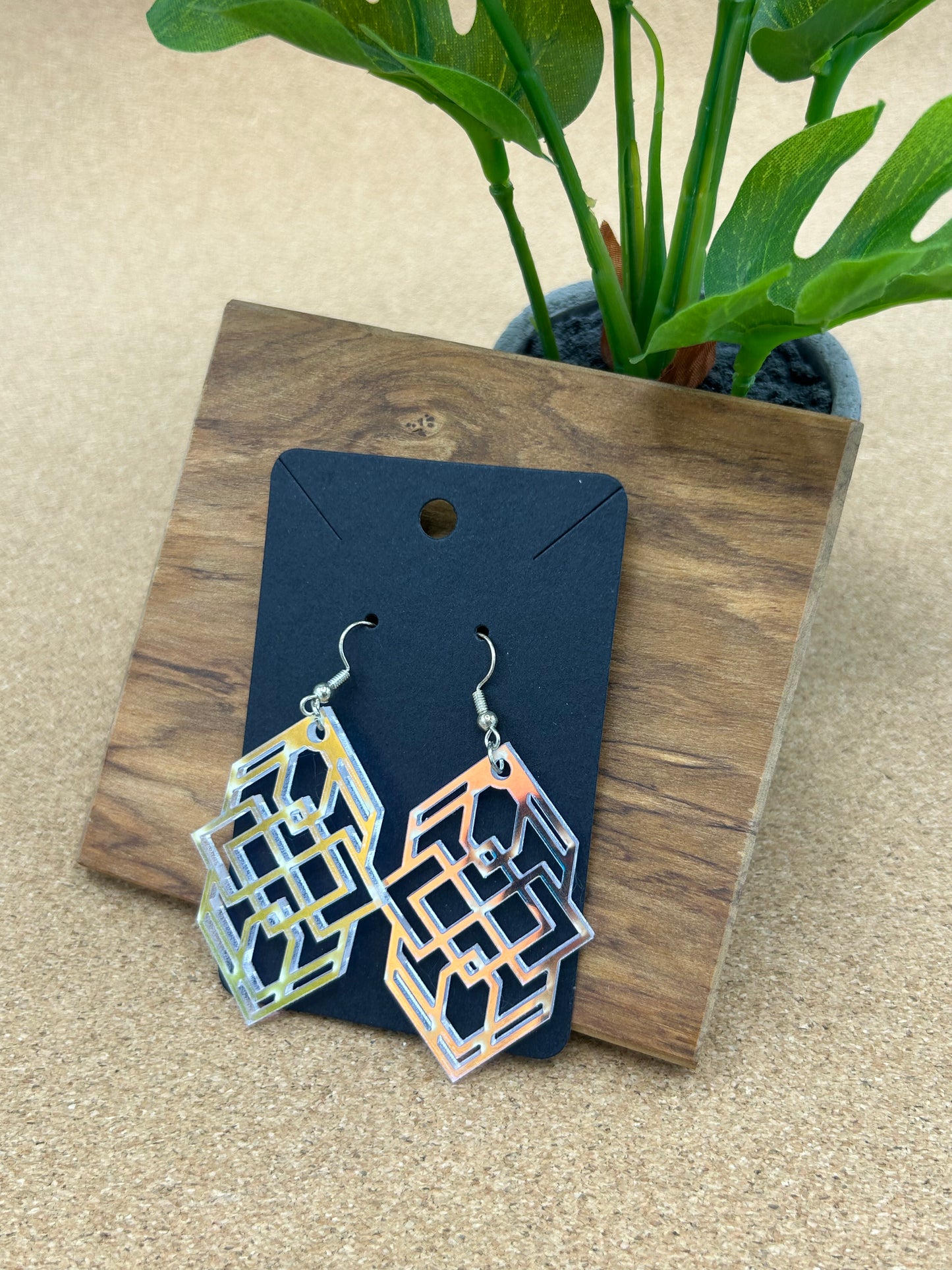 Hexagonal Tribal Earrings