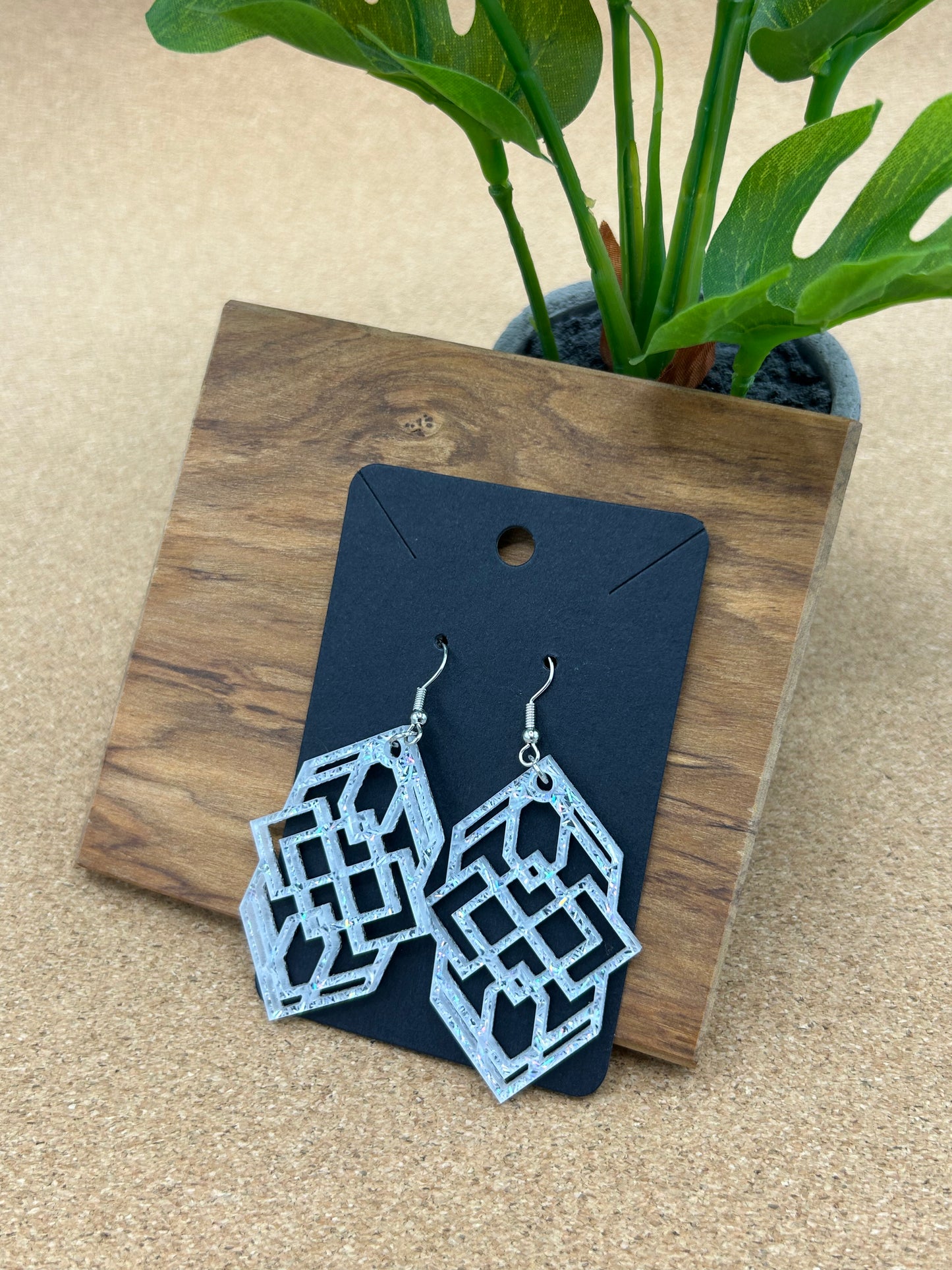 Hexagonal Tribal Earrings