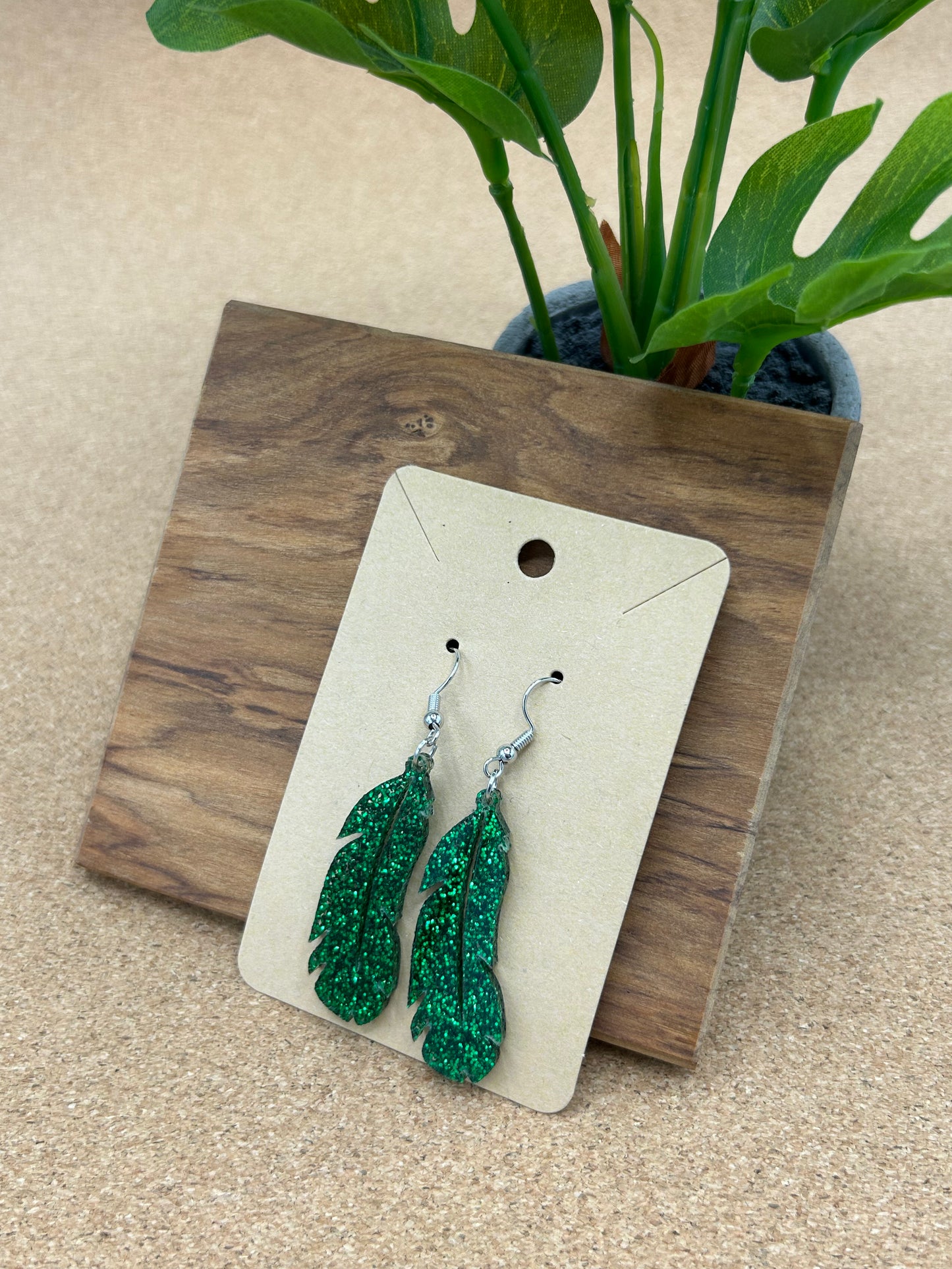 Curved Feather Earrings