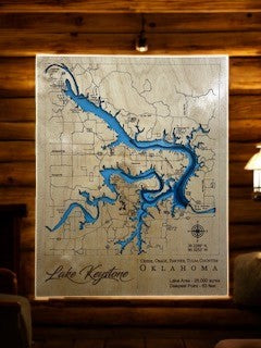 Custom 3D Lake Wall Art | Personalized Lake Maps