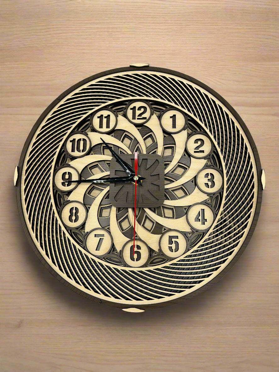 3D Wooden Clock