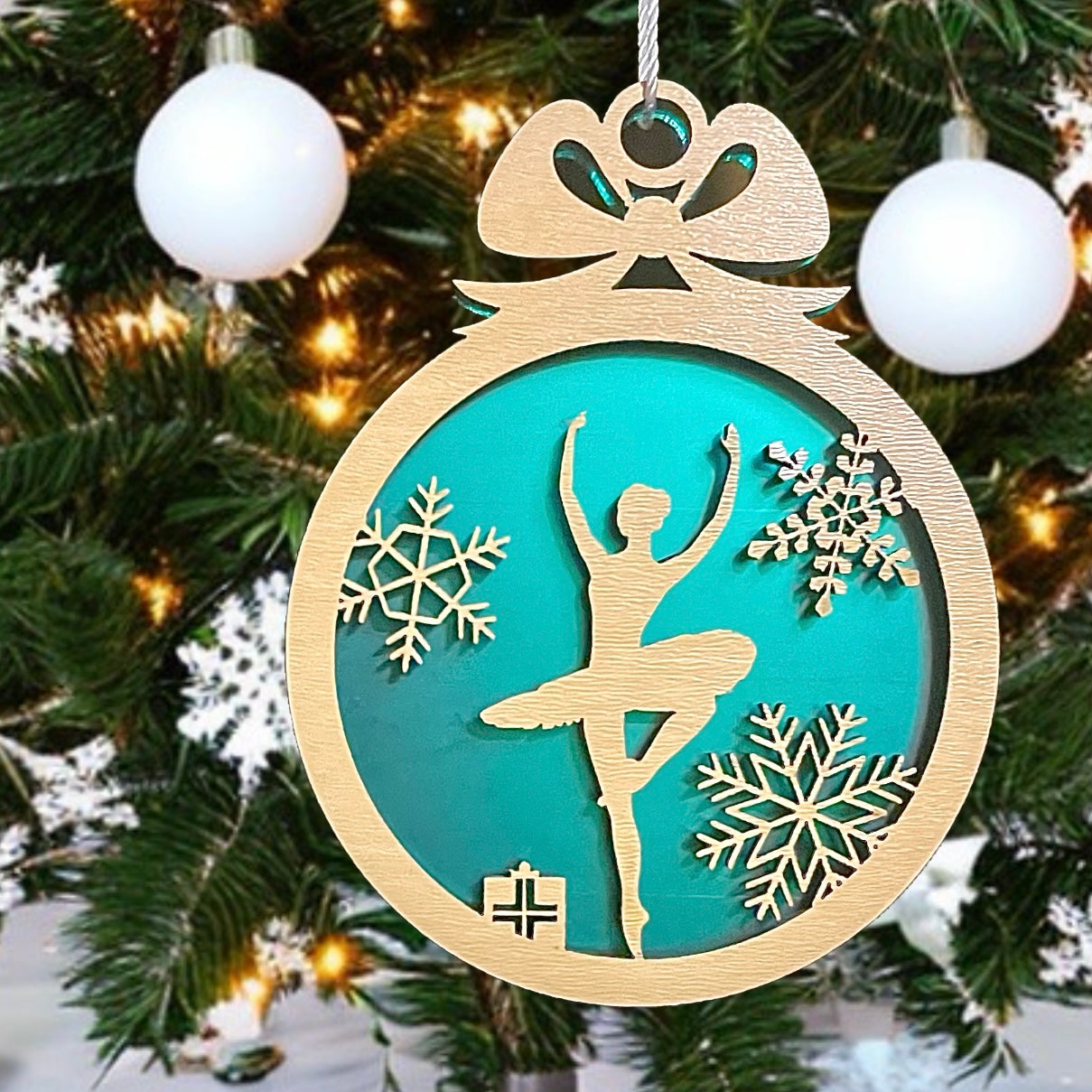 Festive Ballerina Ornament in Relevé Pose