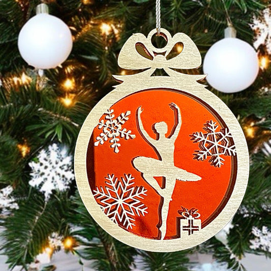 Festive Ballerina Ornament in Relevé Pose