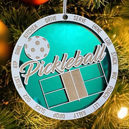 Pickleball Terms Christmas Ornament