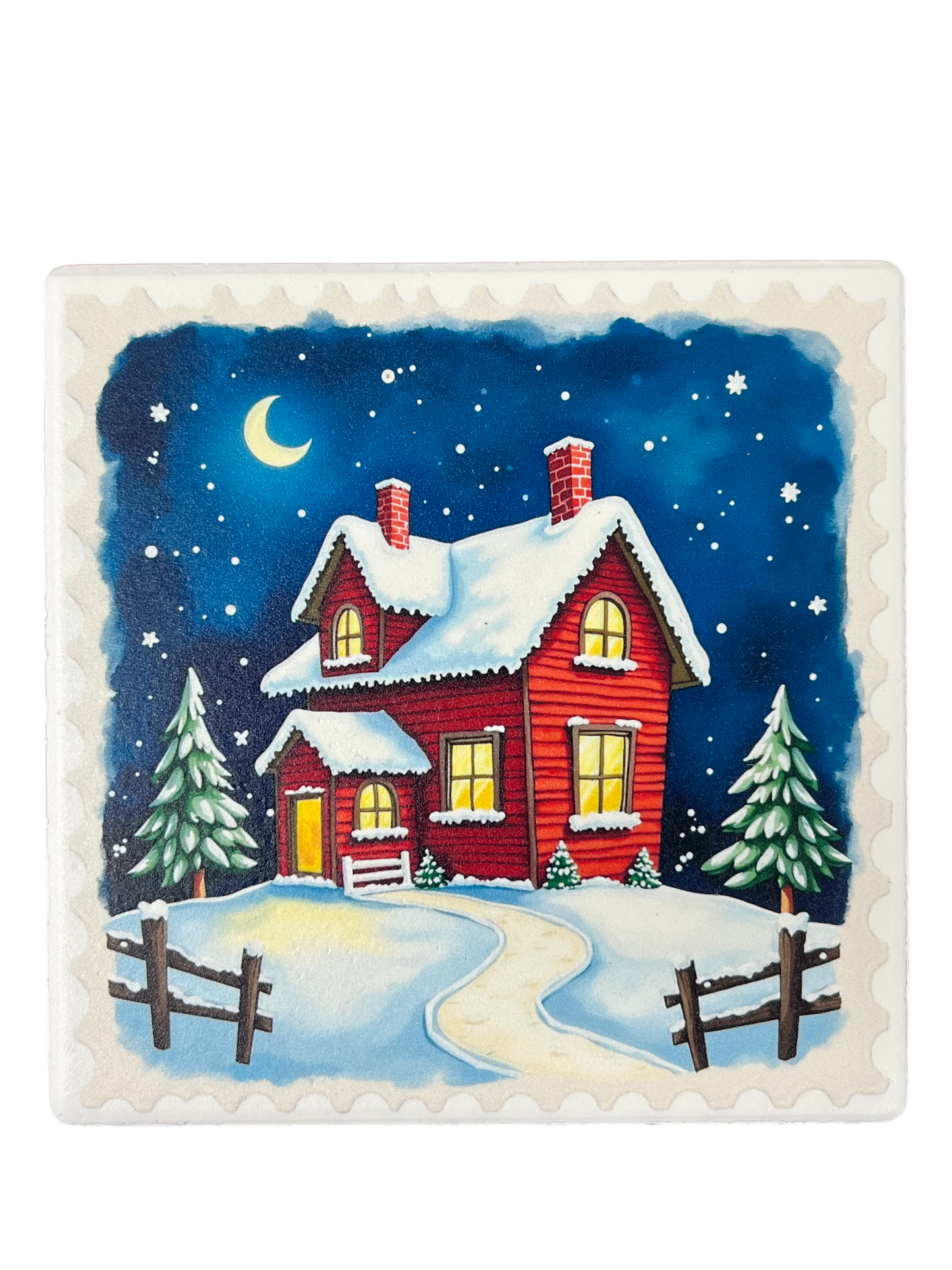 Winter Themed Ceramic Coaster