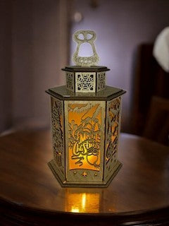 Decorative Christmas Lantern | LED Tealight Included