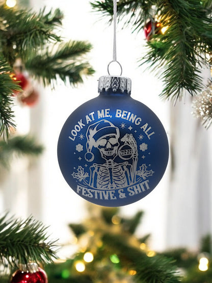 Glass Christmas Ornaments - The Naughty List