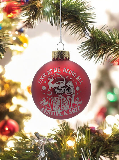 Glass Christmas Ornaments - The Naughty List