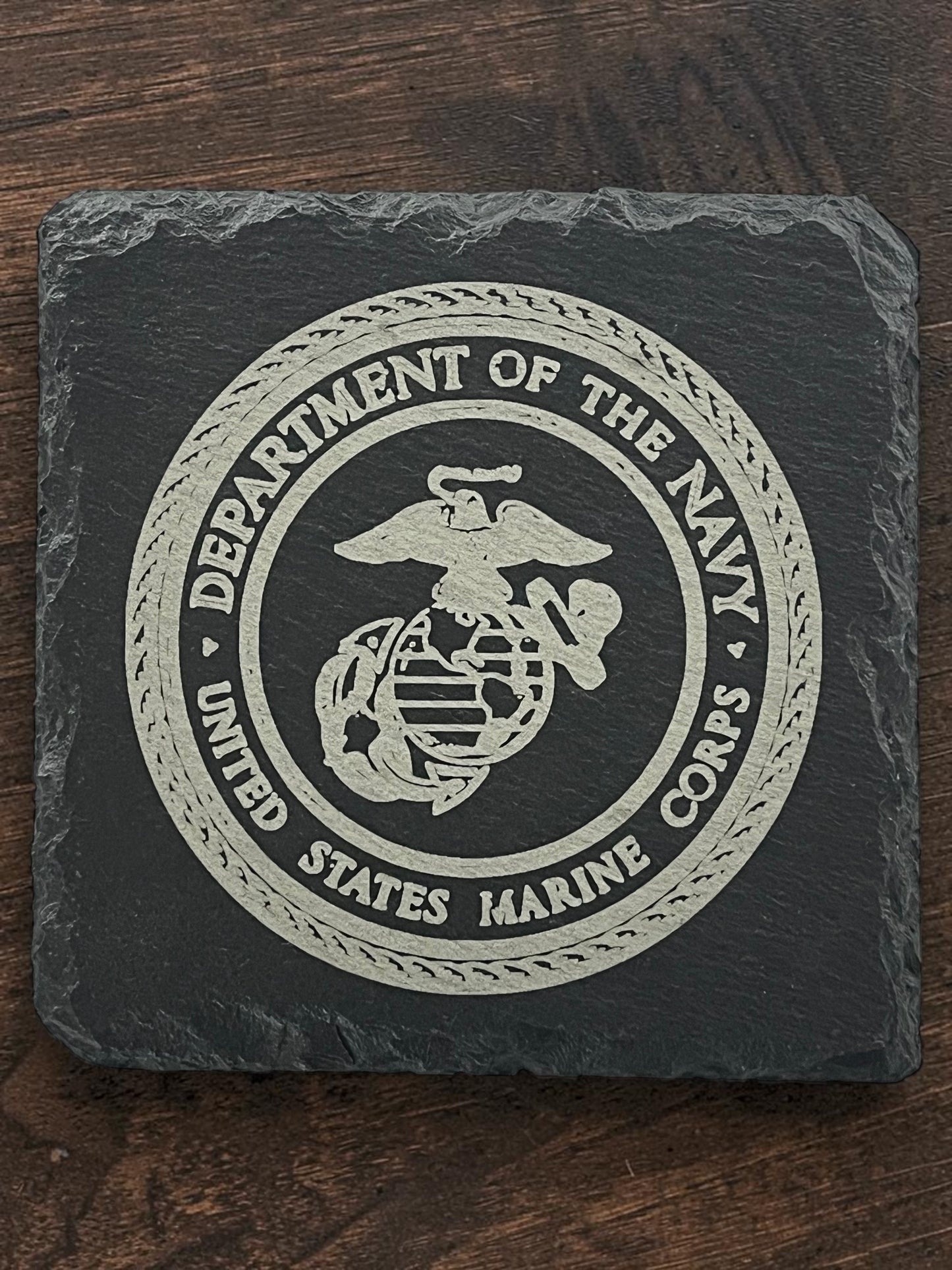Engraved Slate Coaster - Military Theme