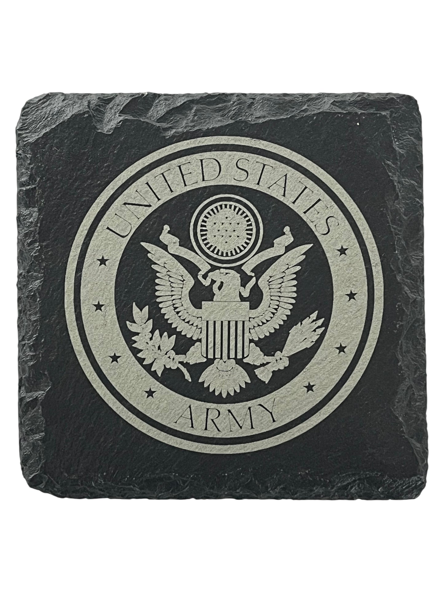 Engraved Slate Coaster - Military Theme