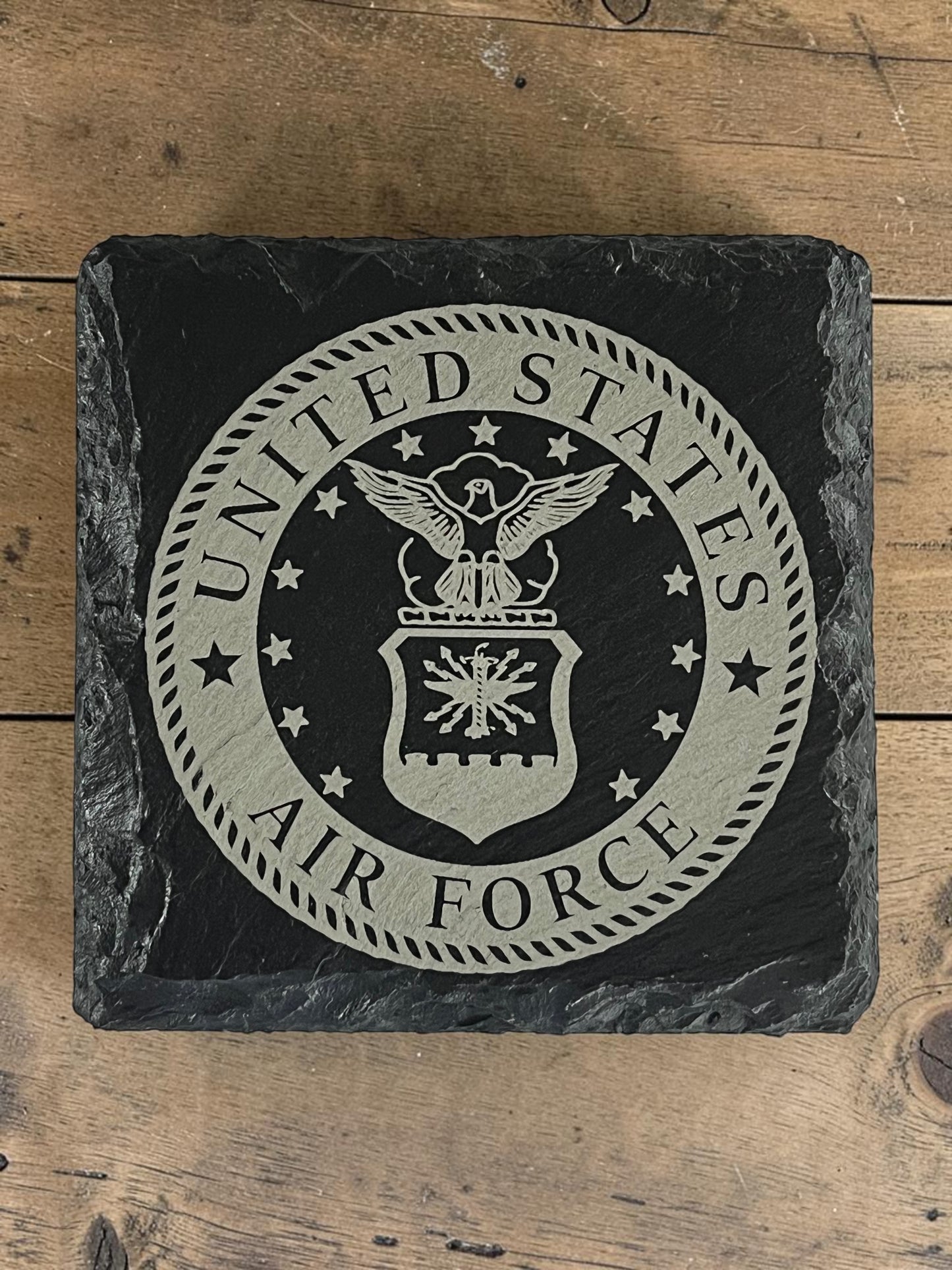 Engraved Slate Coaster - Military Theme