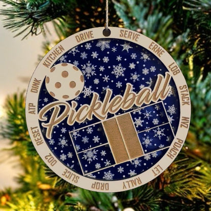 Pickleball Terms Christmas Ornament