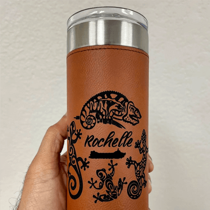 Personalized Leather-Bound 20oz Tumbler
