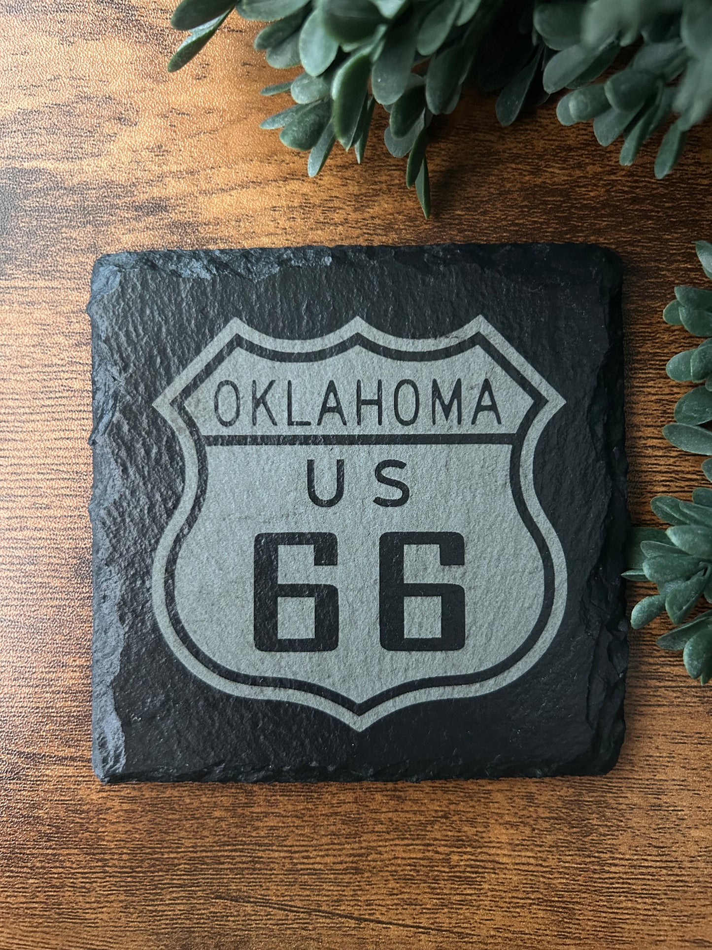 Oklahoma US 66 Slate Coaster