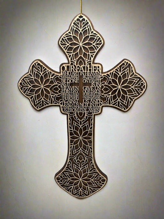 Lord's Prayer Hanging Cross