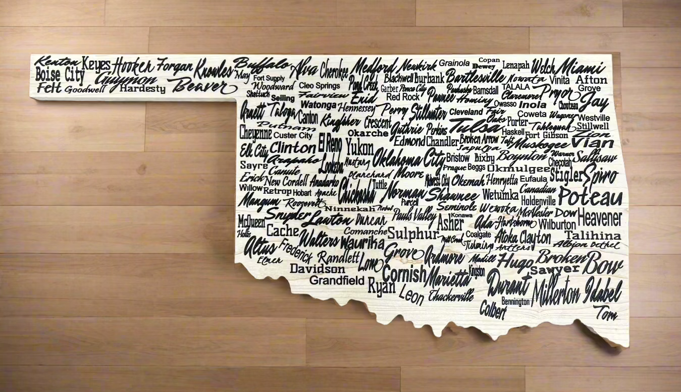 Oklahoma City Names Wall Art