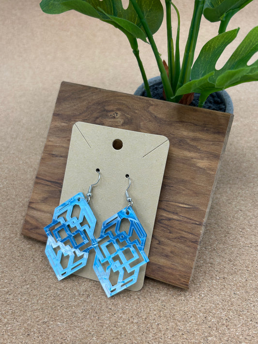 Hexagonal Tribal Earrings