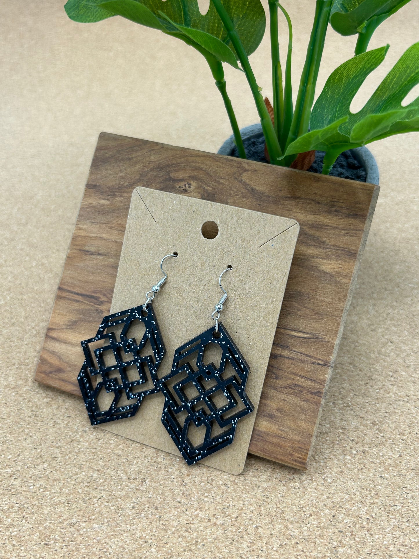Hexagonal Tribal Earrings