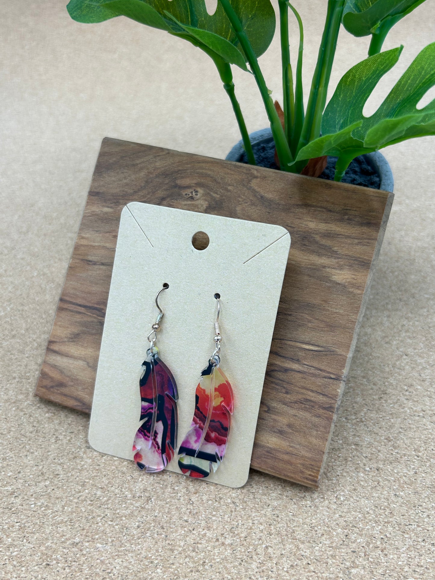 Curved Feather Earrings