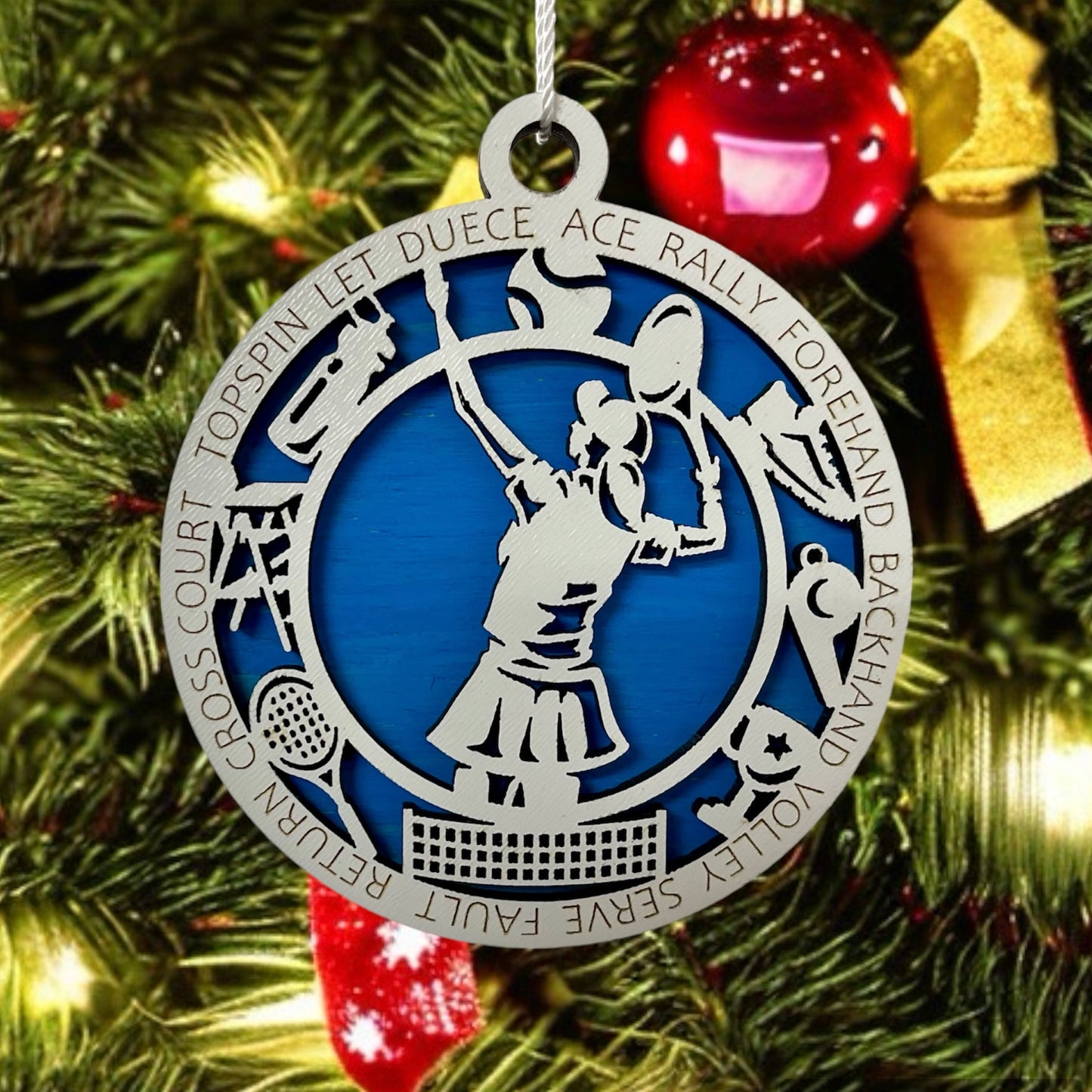 Women's Tennis Ornament with Terms