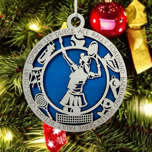 Women's Tennis Ornament with Terms