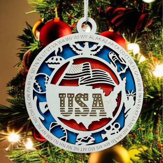 Patriotic USA Ornament