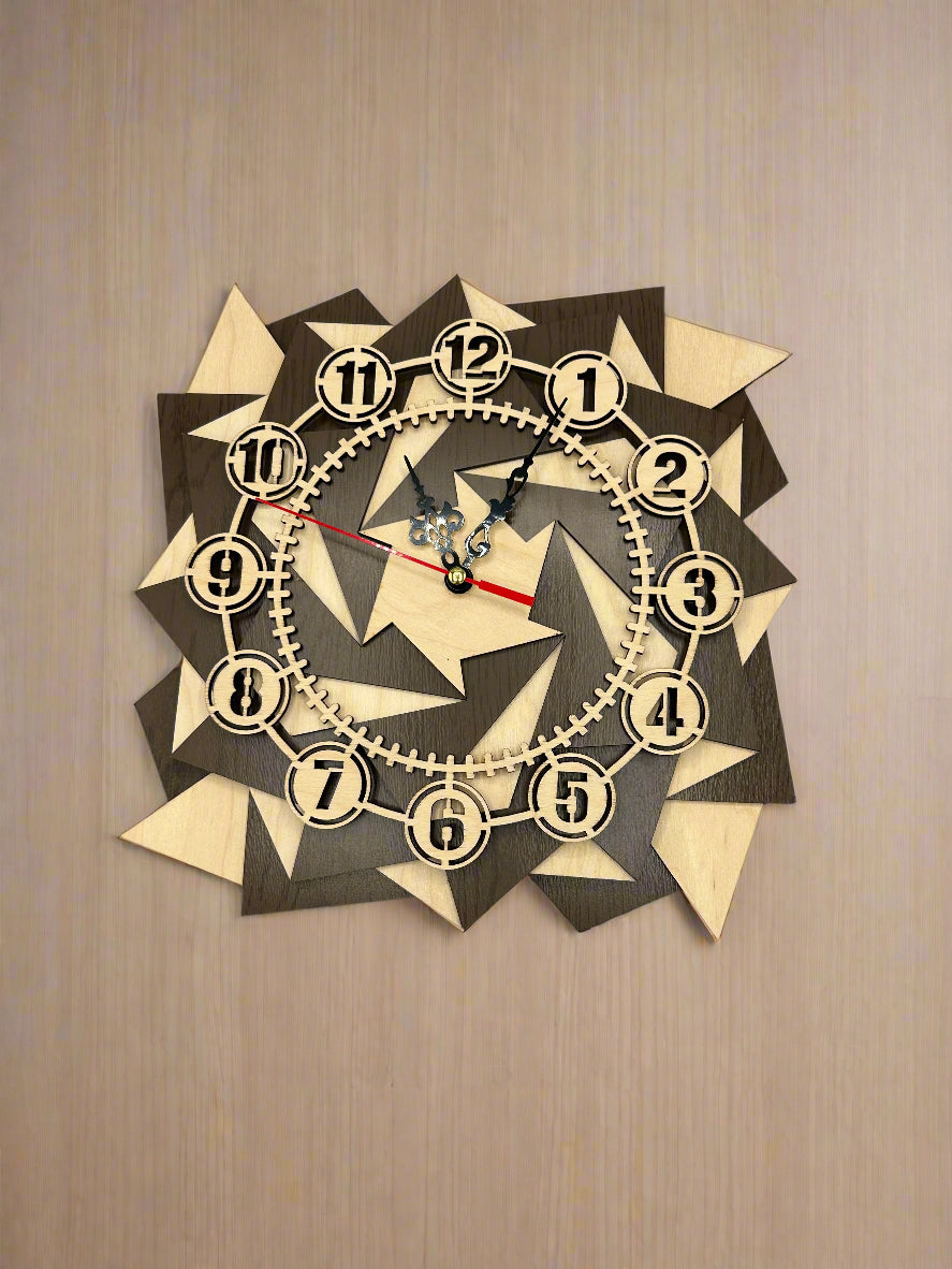 3D Wooden Clock