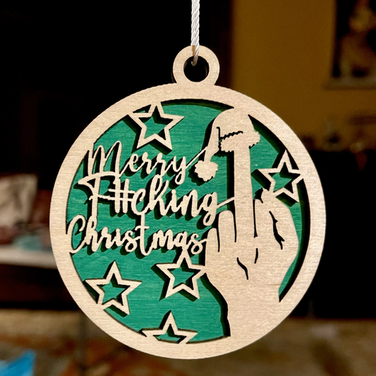Funny "Merry Flipping Christmas" Ornament