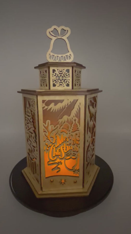 Decorative Christmas Lantern | LED Tealight Included