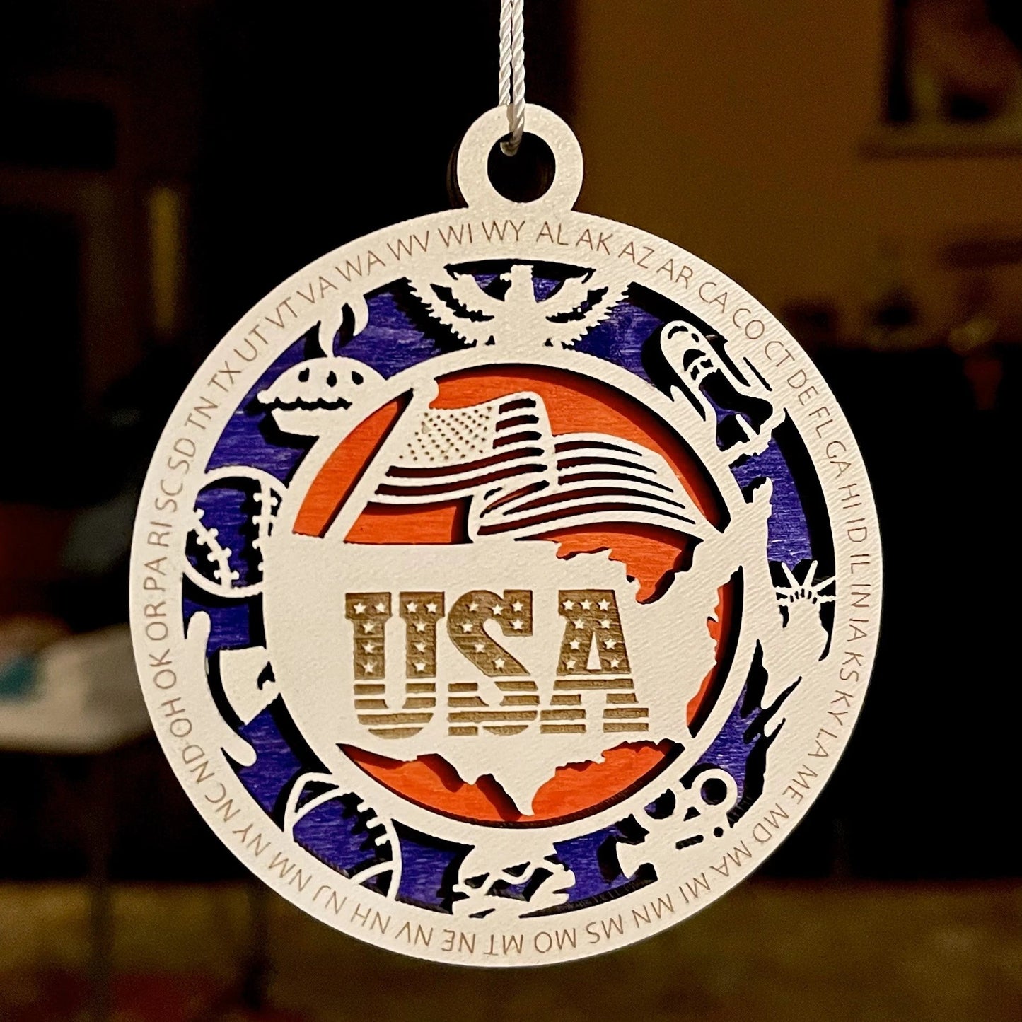 Patriotic USA Ornament